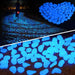 2 Pack Blue Pebbles Stone Glow in the Dark Rock Fish Tank Stones Garden Road Dec - Battery Mate