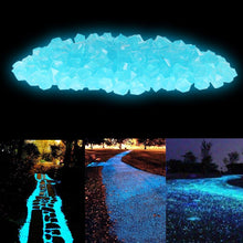 Load image into Gallery viewer, 2 Pack Blue Pebbles Stone Glow in the Dark Rock Fish Tank Stones Garden Road Dec - Battery Mate