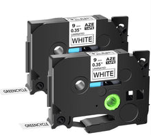 Load image into Gallery viewer, 2 Pack Brother TZe-221 Compatible 9mm Black Text on White Laminated Tape - 8 meters - Battery Mate