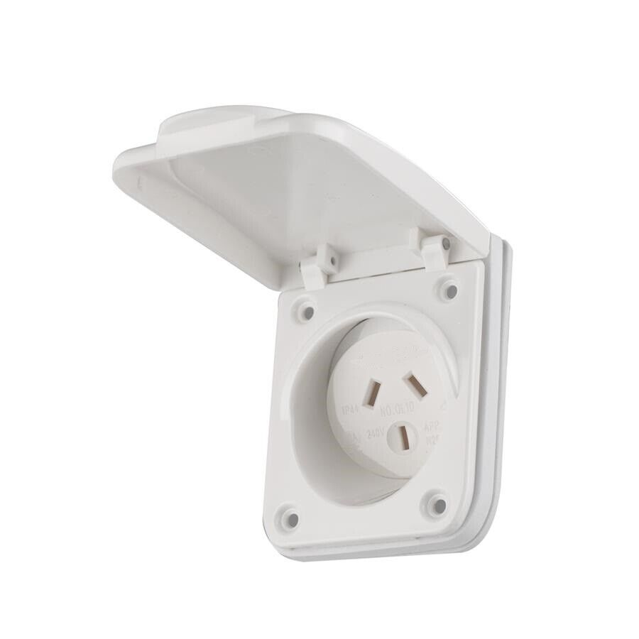 2 Pack Caravan, Motorhome, RV 10Amp or 15 Amp Power Outlet Socket - Battery Mate