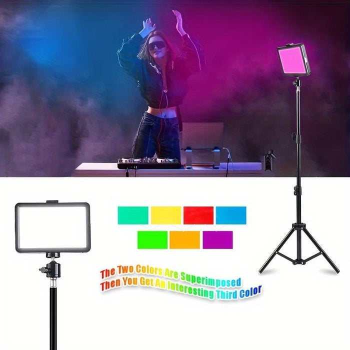 2-Pack Dimmable 5600K USB LED Video Light with Adjustable Tripod Stand - Battery Mate