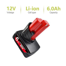 Load image into Gallery viewer, [2 Pack] Milwaukee M12 12V Compatible Battery | 6.0Ah High Capacity - Battery Mate