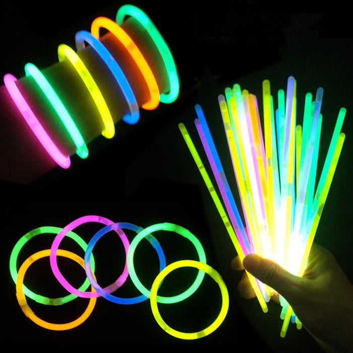 2 Pack Mixed Colour Glow Sticks Bracelets Party Glow In the Dark Glowsticks - Battery Mate