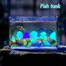 Load image into Gallery viewer, 2 Pack Pebbles Stone Glow in the Dark Rock Fish Tank Stones Garden Road Dec - Battery Mate