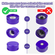 Load image into Gallery viewer, 2 Pack Replacement Filter for Dyson V7 V8 Vacuum Parts,2pcs Pre-Filters and 2pcs HEPA Post-Filters Compatible with Dyson V7 V8 Animal and Absolute Vacuum Cleaner,Replaces Part # 965661-01 and 967478-01 (2 Set) - Battery Mate