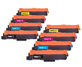 2 Sets of 4 Pack Comaptible Brother TN-253 / TN-257 Compatible Toner Combo - Battery Mate