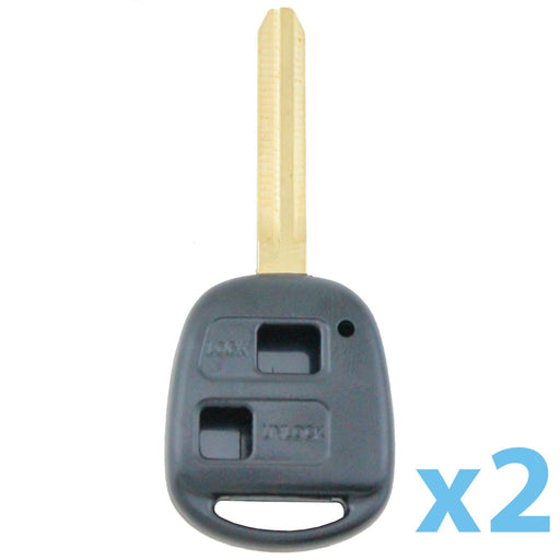 2 x Compatible With Toyota Prado RAV4 Corolla Remote Car Key Blank Shell/Case - Battery Mate