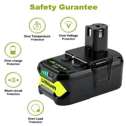 2 x Ryobi 18V Compatible Battery 6.0Ah P108 P104 ONE+ Plus BPL-1815 - Battery Mate