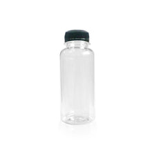 Load image into Gallery viewer, 20 Pack | 250ml Clear Bottles Round PET With Black Lids Tamper Evident - Battery Mate
