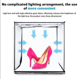 2023 LARGE 80cm Photography Studio Portable LED Light Tent Photo Box + Backdrops - Battery Mate