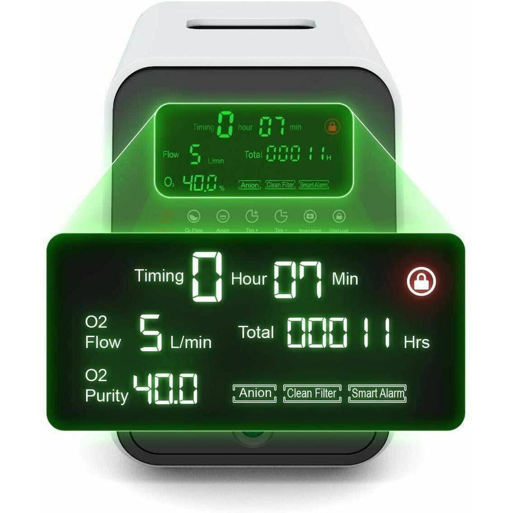 220V 1-7L / min Intelligent Adjustable Oxygen Concentrator Machine for Home Use - Battery Mate