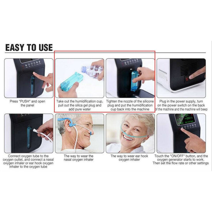 220V 1-7L / min Intelligent Adjustable Oxygen Concentrator Machine for Home Use - Battery Mate