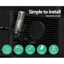 Load image into Gallery viewer, 24 Pack | Acoustic Soundproof Foam Sound Absorbing Panels 30×30×5cm - Battery Mate