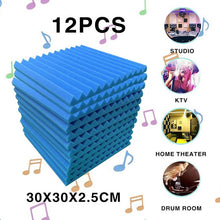 Load image into Gallery viewer, 24 Pcs Acoustic Panel Soundproof Studio Foam for Wall Sound-Absorbing Panel | Blue - Battery Mate