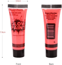 Load image into Gallery viewer, 24 Tubes 25ml Art Body Paint Glow inLight Face &amp; Body Paint with 6 Colors Glow Blacklight Neon Fluorescent for Party Clubbing Festival Halloween Makeup - Battery Mate