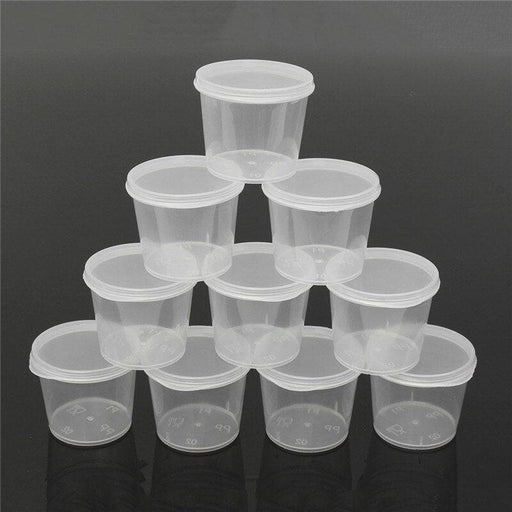 25ml | 50x Take Away Containers Takeaway Food Plastic Lids Bulk - Battery Mate