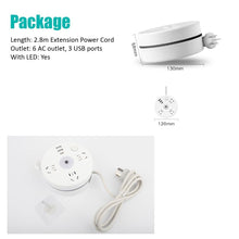 Load image into Gallery viewer, 2.8m Rotatable Extension Cord Power Strip 9 Outlets AC and USB Charging Ports AU - Battery Mate