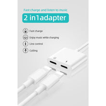 Load image into Gallery viewer, 2IN1 Splitter Adapter Headphone &amp; Charger Cable For iphone 7 8 X XR XS 11 12 13 - Battery Mate