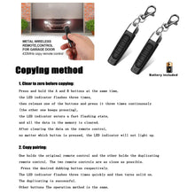 Load image into Gallery viewer, 2Pack Universal 433MHZ Remote Control Garage Door Gate Car Cloning Wireless Key Fob - Battery Mate