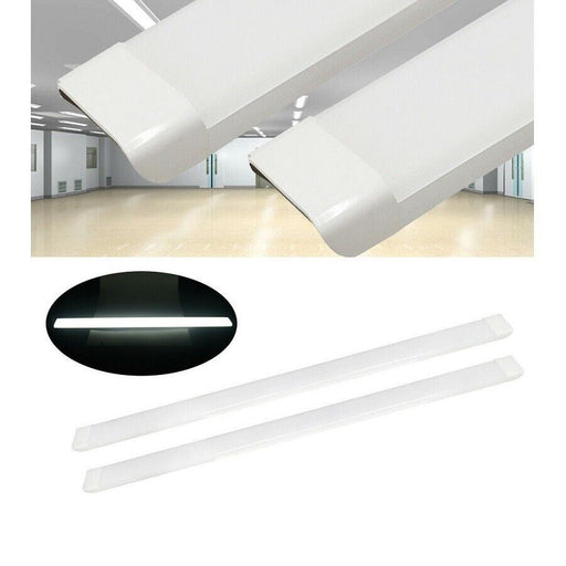 2Pcs 40W LED Slim Ceiling Fluorescent Diffused Batten Light 4FT 1200mm 6500K Daylight - Battery Mate