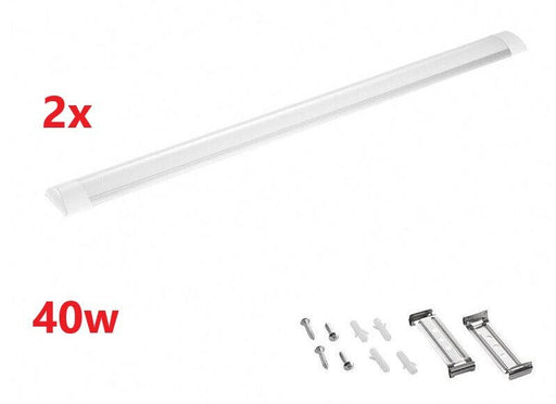 2PCS LED Slim Ceiling Batten Light Daylight 120CM 1.2M 6500K 4FT Coolwhite - Battery Mate