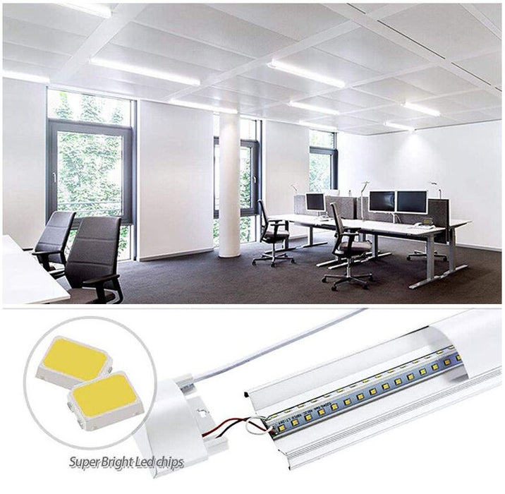 2PCS LED Slim Ceiling Batten Light Daylight 120CM 1.2M 6500K 4FT Coolwhite - Battery Mate