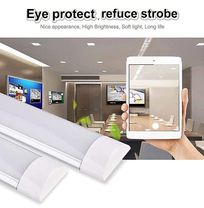 2PCS LED Slim Ceiling Batten Light Daylight 120CM 1.2M 6500K 4FT Coolwhite - Battery Mate