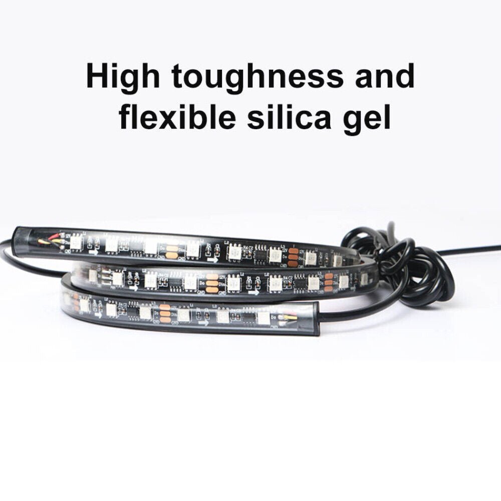 2X 120CM+ 2X 150CM RGB LED Underglow body Neon Light Kit App Under Car Tube Strip - Battery Mate