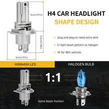 Load image into Gallery viewer, 2X 1600LM LED H4 Headlight Globes Bulbs Conversion Kit Car Light High Low Beam - Battery Mate