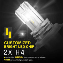 Load image into Gallery viewer, 2X 1600LM LED H4 Headlight Globes Bulbs Conversion Kit Car Light High Low Beam - Battery Mate