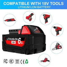 Load image into Gallery viewer, 2x Compatible 18V 6.0Ah Lithium XC Battery For Milwaukee M18 48-11-1840 48-11-1860 Extended - Battery Mate