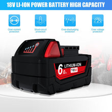Load image into Gallery viewer, 2x Compatible 18V 6.0Ah Lithium XC Battery For Milwaukee M18 48-11-1840 48-11-1860 Extended - Battery Mate