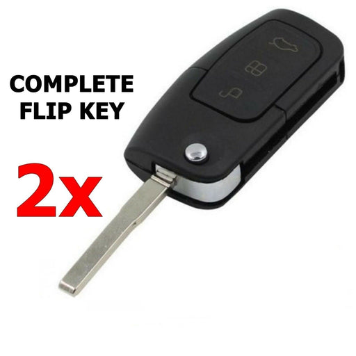 2x FORD Remote Flip Key BF FG Falcon Territory Mondeo FPV Focus Fiesta w/ chip - Battery Mate