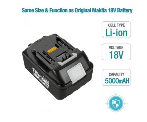 2x Replacement Battery + Charger Combo Compatible with Makita 18V Cordless Power Tools - Battery Mate