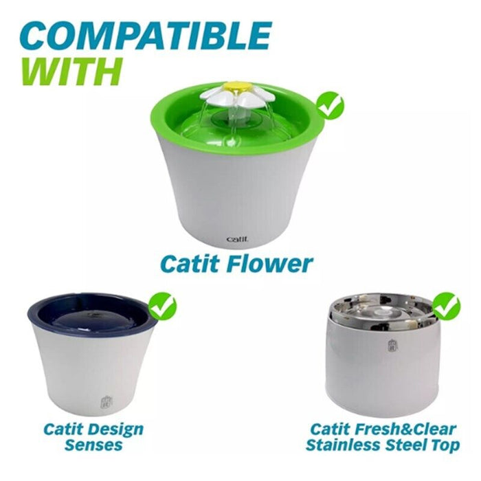 2x Replacement Triple Action Filter for Catit Senses 2.0 Flower Water Fountain - Battery Mate