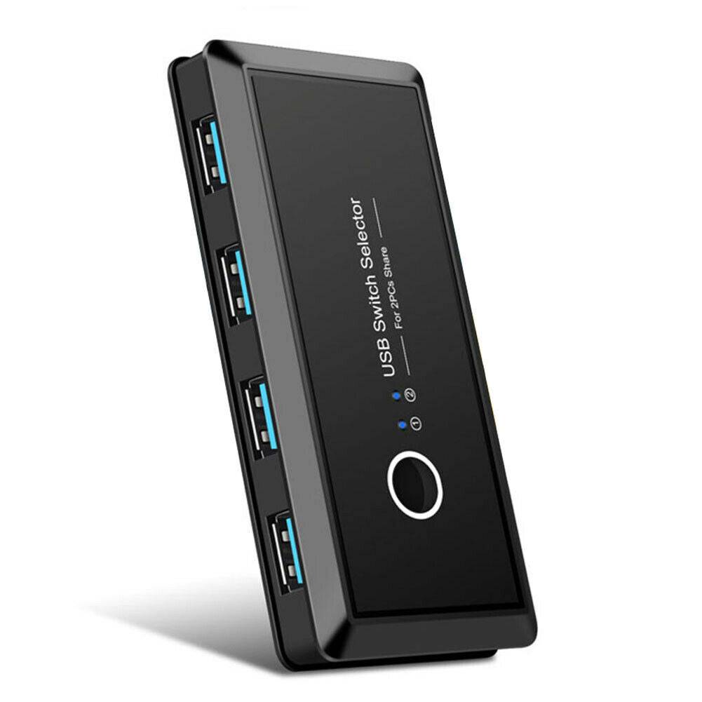 2x4 USB 3.0 Switcher 2 PCs Sharing 4 USB Devices for Keyboard Mouse Printer - Battery Mate