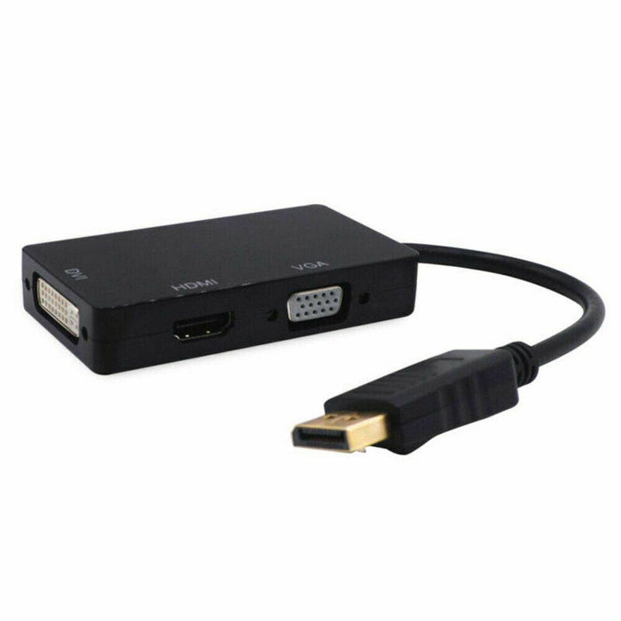 3 in 1 DisplayPort DP to HDMI DVI VGA Audio USB Adapter Converter Cable with 4K - Battery Mate