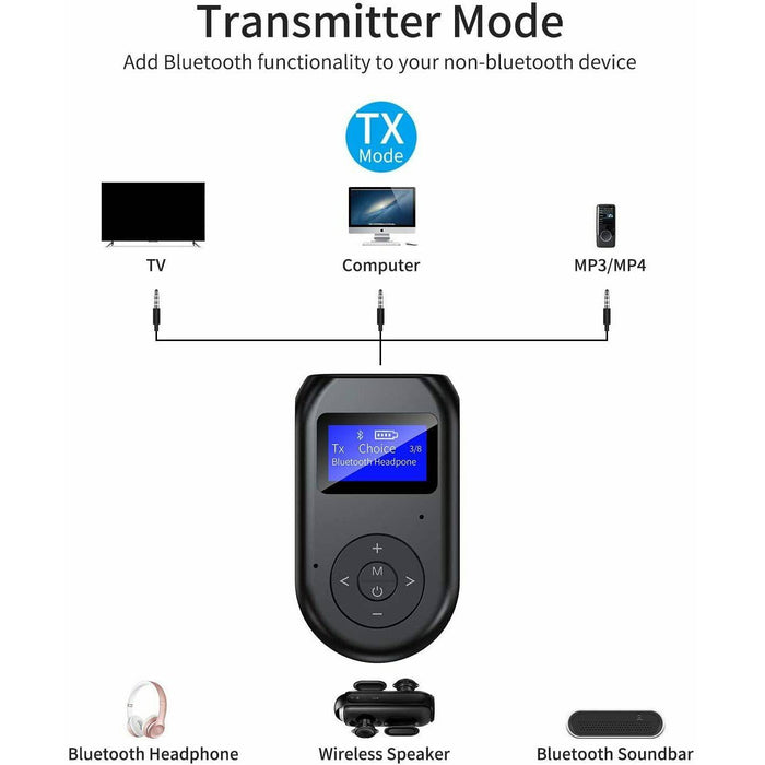 3 in1 Bluetooth 5.0 Wireless Transmitter Receiver Audio 3.5mm Adapter for PC TV - Battery Mate