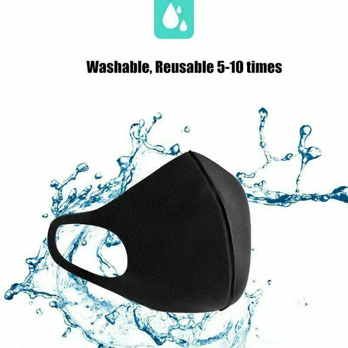 [3 Pack] Face Masks (Black) | Reusable Washable - Battery Mate