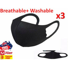 Load image into Gallery viewer, [3 Pack] Face Masks (Black) | Reusable Washable - Battery Mate