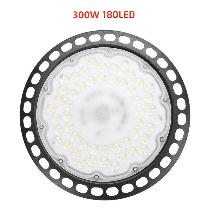 300W LED High Bay Light Low Bay UFO Factory Warehouse Industrial Light - Battery Mate