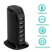 Load image into Gallery viewer, 30W 6 Multi USB Port Travel Charger Desktop Charging Station Fast Power Adapter - Battery Mate