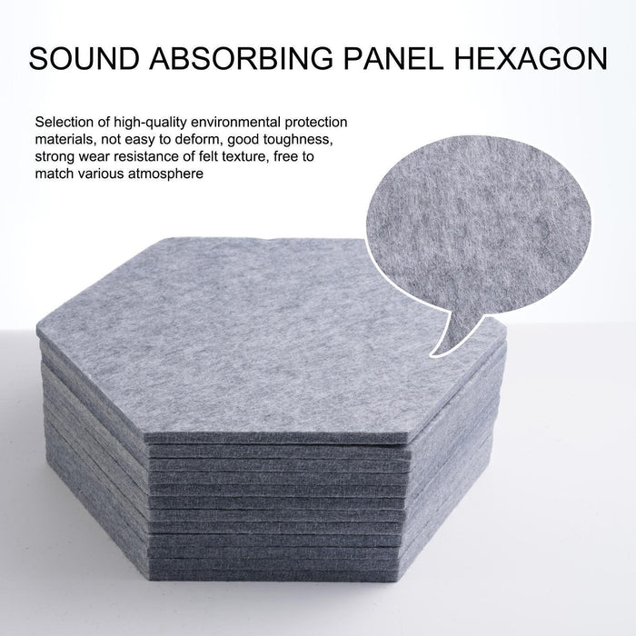 36PCS Hexagon Acoustic Foam Panels Sound Absorbing Wall Proof Noises Tiles I2M9 - Battery Mate