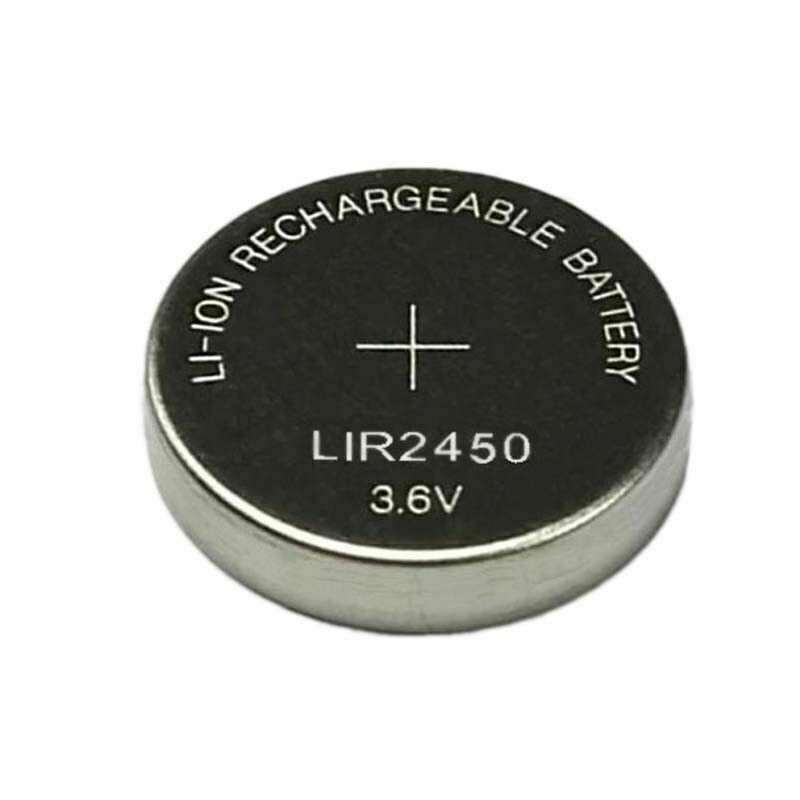3.6V LiR2450 Rechargeable Coin Button Cell Battery Li-ion replaces CR2450 - Battery Mate