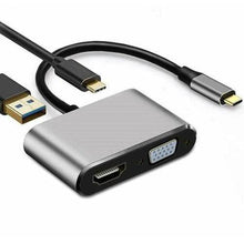 Load image into Gallery viewer, 4 In 1 USB C Type-C To HDMI 4K VGA USB3.0 PD Video Adapter for MacBook/Phone - Battery Mate