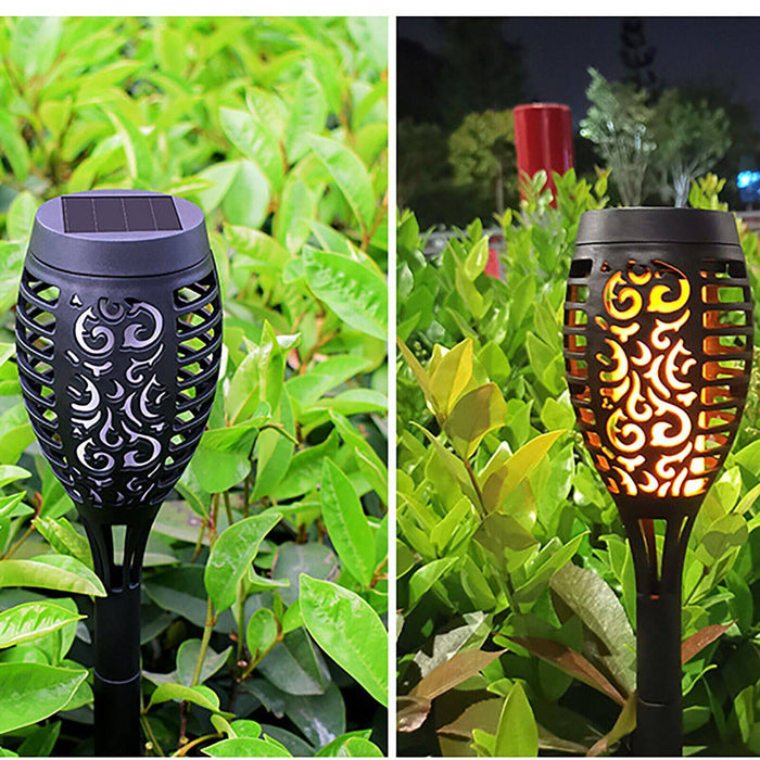 4 Pack Flame Solar Torch Light Waterproof Flickering Dancing Garden Lantern Lamp - Battery Mate