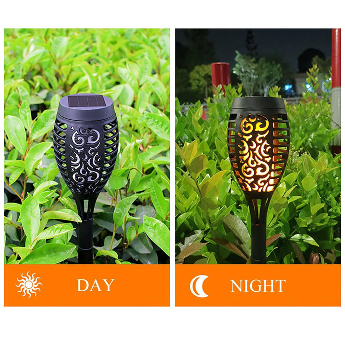 4 Pack Flame Solar Torch Light Waterproof Flickering Dancing Garden Lantern Lamp - Battery Mate