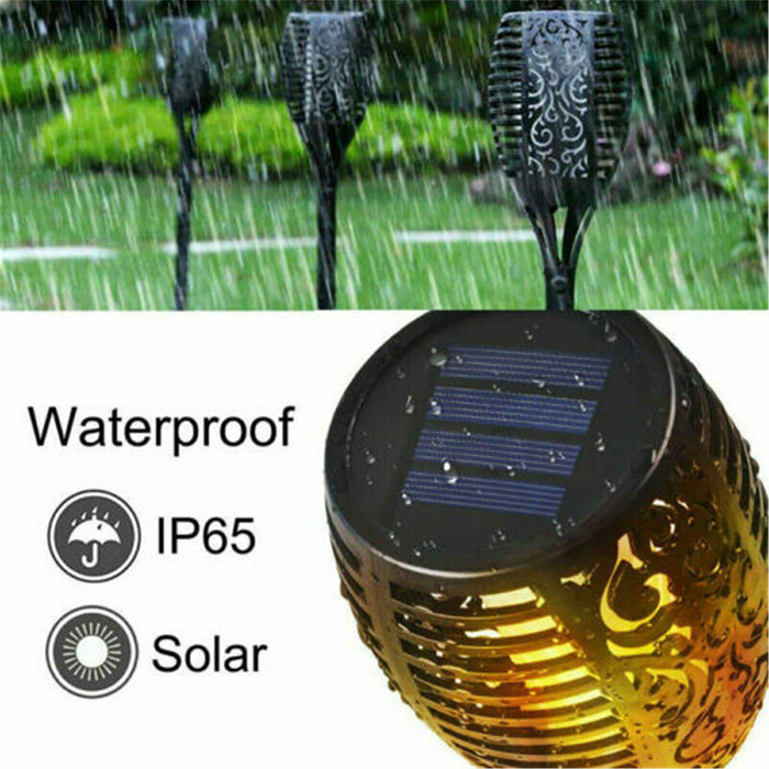 4 Pack Flame Solar Torch Light Waterproof Flickering Dancing Garden Lantern Lamp - Battery Mate