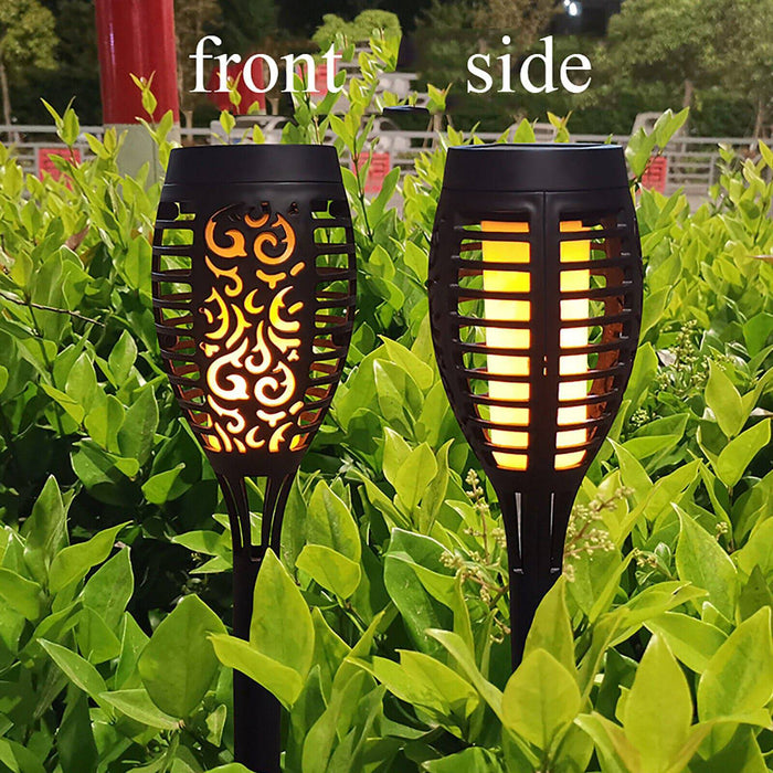 4 Pack Flame Solar Torch Light Waterproof Flickering Dancing Garden Lantern Lamp - Battery Mate