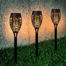 Load image into Gallery viewer, 4 Pack Flame Solar Torch Light Waterproof Flickering Dancing Garden Lantern Lamp - Battery Mate